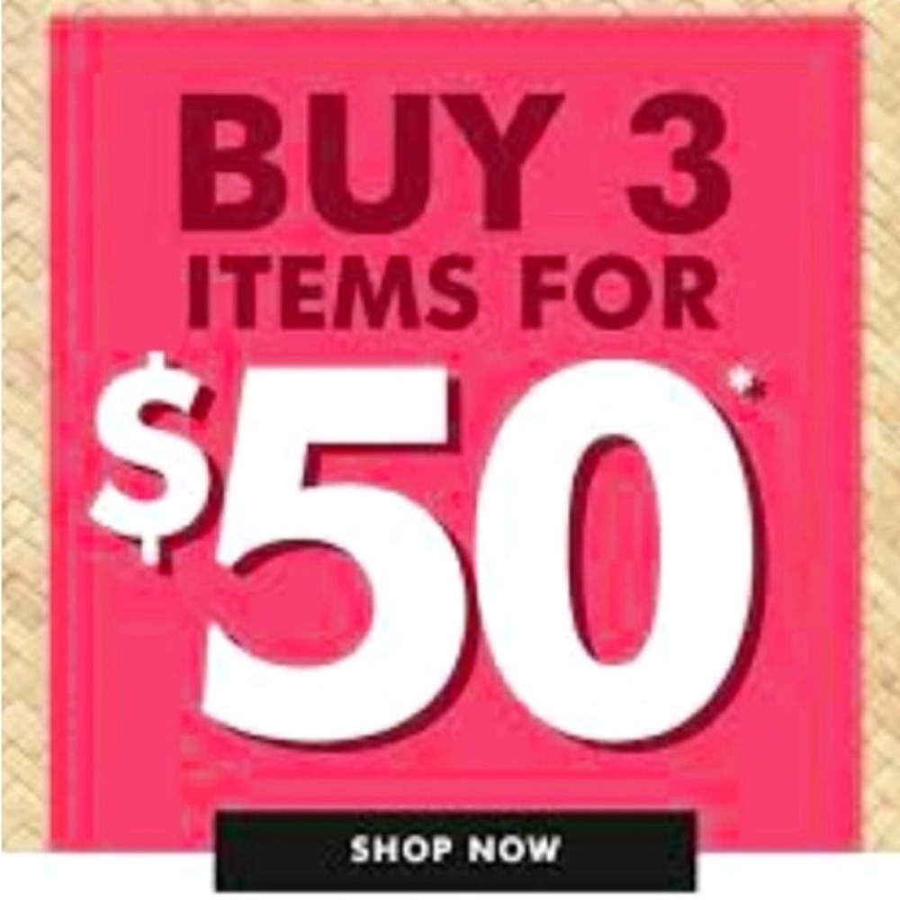 Pick 3 items for $50- sale ends tonight at midnight!